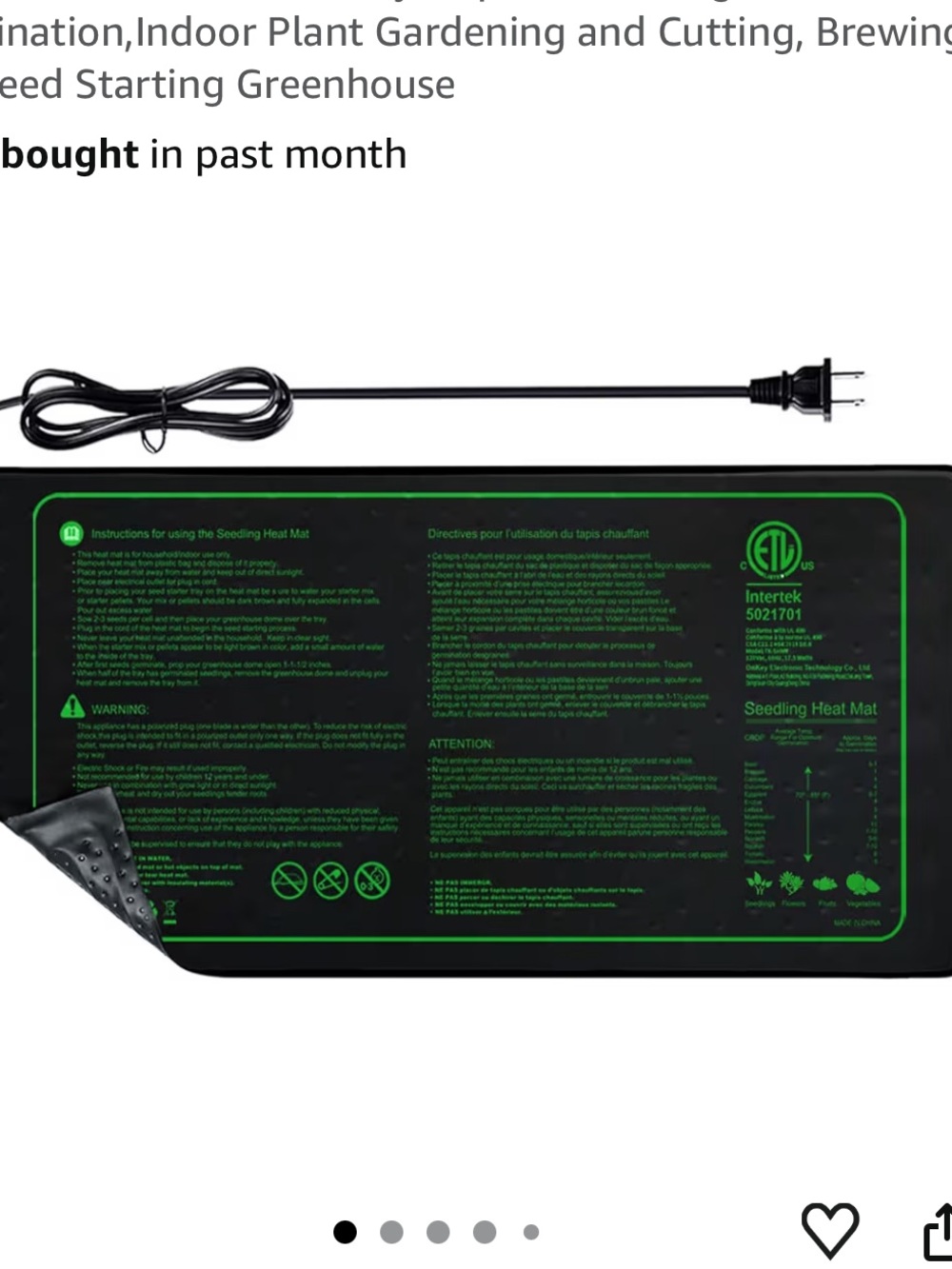 20” x 10” Seedling Heat Mat